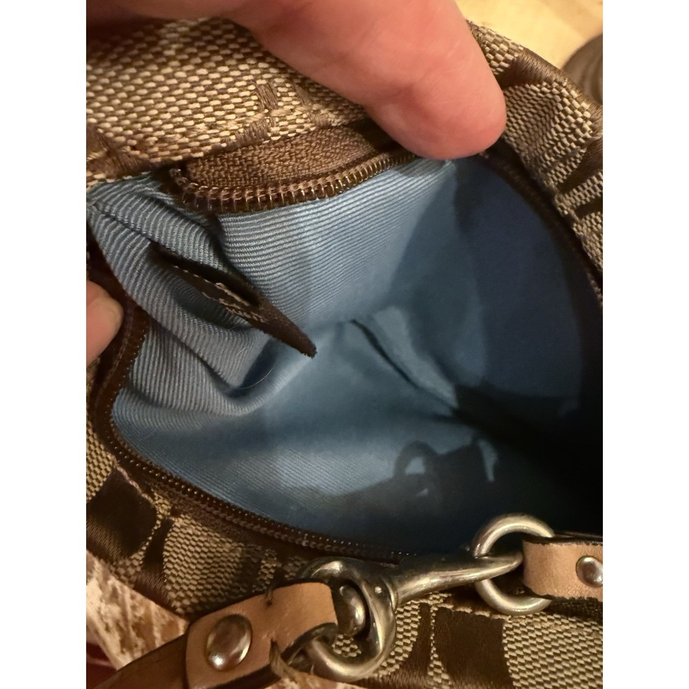 Coach Vintage Y2K Logo Signature Wristlet, Mini Bag Khaki Canvas Zip - Picture 8 of 10
